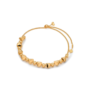 Pulsera de Cadena de Moda, Acero Inoxidable 316L, Baño de Oro PVD, Cuentas de Corazón, Longitud Ajustable, Joyería para Mujer - Product Image 2
