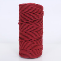 Cordón de Macramé de Algodón Recubierto Impermeable Multicolor de 3 mm, Cuerda Trenzada Ecológica para Manualidades Textiles del Hogar, Correas de Bolsos, Prendas de Vestir