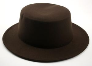 2023 Custom Women Vintage Plaid Wool Felt <b>Flat</b> Wide Brim Cheap Dropshipping Fedora <b>Hat</b> - Product Image 5