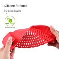 Nouvelle passoire pliable en silicone écologique, réglable et résistante à la chaleur, anti-débordement, pour égouttoir à pâtes et pince alimentaire