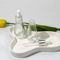Flacon pulvérisateur en verre transparent en forme de gourde de 30 ml avec diffuseur à bâtonnets pour huiles essentielles, parfums, sérums, mascara et crèmes pour le visage