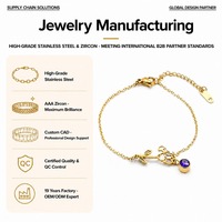 Bracelet fleur fait à la main de style européen et américain pierre de naissance pour femmes, bracelet zodiaque pierre de naissance rose or