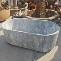 Baignoire autoportante en granit massif de style européen BLVE, baignoire vintage en pierre naturelle pour adultes, baignoire en marbre