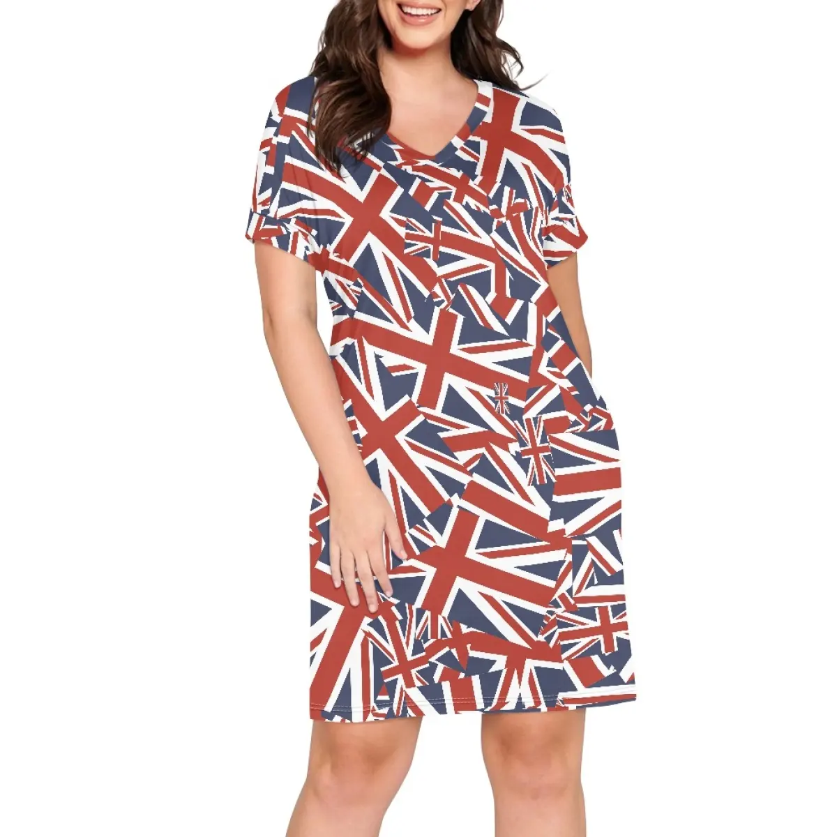 Desgaste do partido Vestidos Para Mulheres Full England Bandeira Do País Imprimir Vestidos Mulheres Curto Design Personalizado Vestidos Mulheres Casual Sexy