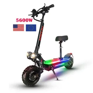 USA Gratis Pengiriman 60V 5600W Ban Lemak 11 Inci Suspensi Skuter Listrik 27AH Baterai Lithium Escooter