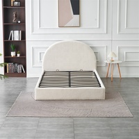 Tête de lit personnalisée style moderne Queen King Size de luxe réglable en forme d'arc de cercle en bois cadre de lit rembourré