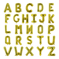 Ballons en feuille d'aluminium en forme de lettres et de chiffres dorés métalliques pour la décoration de fête d'anniversaire