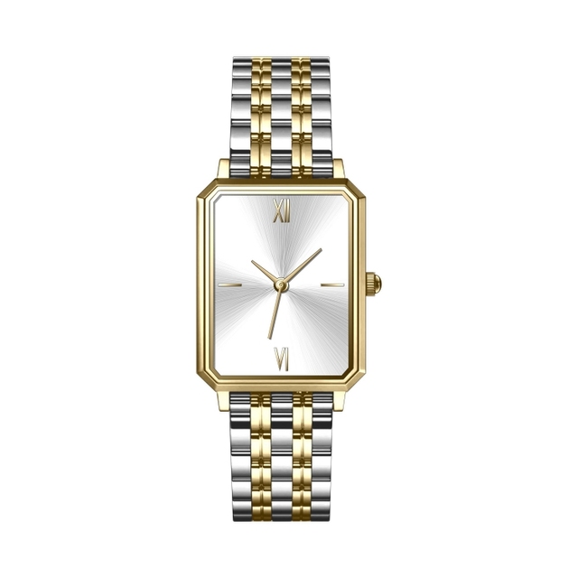 Waterproof Ladies Rectangular Quartz Watch Custom Logo Stainless Steel Rectangle Vintage Watch for Women