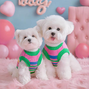 Suéter de Punto Cálido a Rayas para Cachorros, Otoño Invierno, para West Highland White Terrier, Bichon Frise, Teddy, <span class=keywords><strong>Yorkshire</strong></span> - Product Image 5