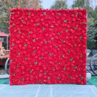 Mur de fleurs artificielles DKB Luxury Silk 8x8, rose vert clair et blanc, pour décor de scène de mariage et événements.