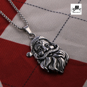 Santa Claus <b>Titanium</b> Steel Necklace Pendant Unisex Gift Jewelry SP1057 - Product Image 2