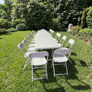 Oferta Especial de Mesas Plegables de Plástico de 6 Pies y Sillas de <span class=keywords><strong>Metal</strong></span> para Restaurante y Bodas - Product Image 1