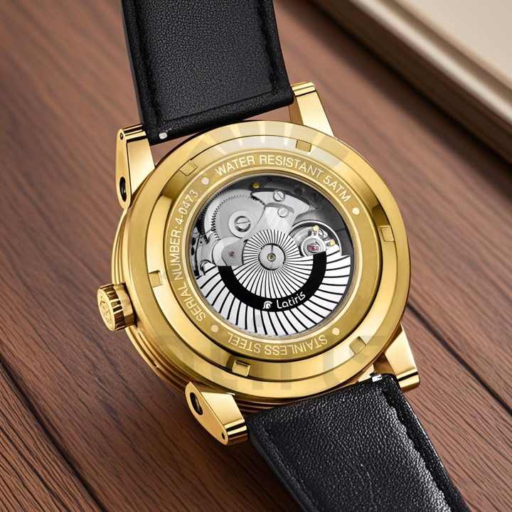 Men's Automatic Mechanical Hollow Out Watch Pointer Rotating Dial ...