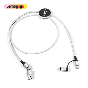 สายชาร์จ X 60W 4 in 1 แบบหลายพอร์ต OEM พร้อมโลโก้ LED แบบกำหนดเอง สายถัก USB OTG Type C ชาร์จเร็ว สำหรับโทรศัพท์ รองรับ Carplay - Product Image 5