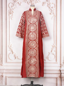 Robe abaya à motif de paillettes en polyester de couleur pure de style marocain pour femmes islamiques - Product Image 3