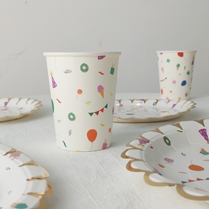 Juego de Platos Desechables para Cena de Boda, Mini Plato de Papel Blanco con Forma de Globo, Platos para Fiestas de Cumpleaños - Product Image 5