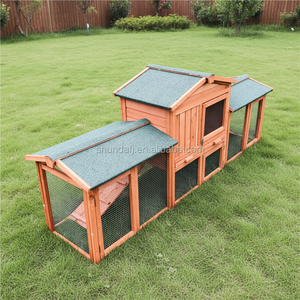 Casa Moderna de Lujo para Mascotas de Exterior, de Madera, Impermeable, con Dos Rampas y Diseño Impreso, para Conejos y Gallinas - Product Image 4