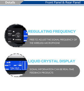 Professional Dynamic <b>Microphone</b> System for Karaoke 4 <b>Wireless</b> UHF Handheld Collar Microfon - Product Image 3