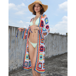 Suéter de ganchillo personalizado OEM y ODM para mujer, ropa de <span class=keywords><strong>playa</strong></span>, suéter de punto calado a mano, suéter de ganchillo para mujer - Product Image 1