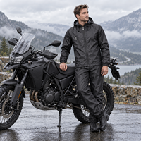 Combinaison de pluie unisexe imperméable, ensemble veste et pantalon à capuche, équipement de pluie léger pour moto, vêtements de pluie d'extérieur, manteau de pluie