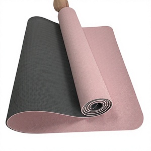 Tapis de <span class=keywords><strong>yoga</strong></span> TPE bicolore premium 6 mm, antimicrobien, antidérapant, logo personnalisé, écologique, équipement de fitness pour la salle de sport, la maison et le studio - Product Image 1