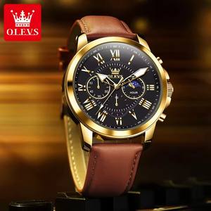 OLEVS 3632-<span class=keywords><strong>Montre</strong></span> à quartz pour <span class=keywords><strong>homme</strong></span> résistante à l'eau, horloge de luxe, mouvement japonais original, <span class=keywords><strong>montre</strong></span>-<span class=keywords><strong>bracelet</strong></span> en <span class=keywords><strong>cuir</strong></span> véritable pour <span class=keywords><strong>homme</strong></span>, date automatique, nouveauté - Product Image 5