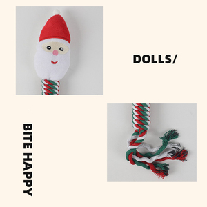 Jouets de Noël rongeurs pour chien, grincement des dents, nettoyage des cordes, nœuds, coton, jouets interactifs pour chiens et chats, soulagement de l'ennui - Product Image 4
