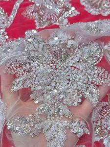 La dernière robe de mariée élégante en <span class=keywords><strong>organza</strong></span>, avec un design floral à paillettes tendance, en tissu jacquard luxueux - Product Image 2