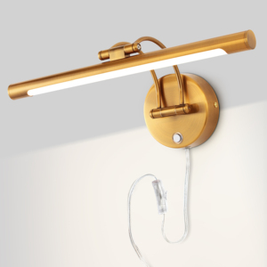 Lampe murale moderne en fer de style américain, réglage tricolore (3000K-6000K), étanche IP44, contrôle par capteur, LED, pour hôtel et salle de bain - Product Image 1