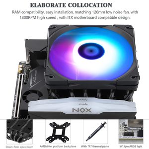 Thermalright AXP120 X67 Black ARGB CPU Low Profile Air Cooler avec ventilateurs de refroidissement 120MM pour carte mère ITX - Product Image 5