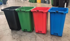 سلة نفايات بلاستيكية ذات جودة عالية من الشركة المصنعة في الهواء الطلق سعة 120 لتر ، حاوية غبار كبيرة الحجم مع طباعة مجانية - Product Image 4