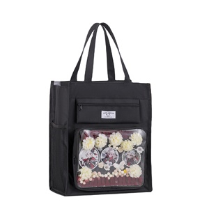 Bolsa de Almacenamiento de Papelería Portátil de Lona con Cierre, Multifuncional, de Gran Capacidad, para Estudiantes, Formato A4, de Tela Oxford - Product Image 1