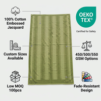100% Cotton Customized Modern Luxury Embossed Jacquard Beach Towel Antimicrobial Eco-Friendly 450-550GSM Textured Bath Child