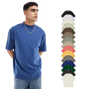 Wholesale 260G Unisex Oversized cotton plain t shirt prime quality blank men clothing custom solid color t-shirt for men
