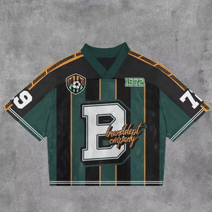 Camiseta de fútbol Retro personalizada de Tontons, camiseta recortada de malla transpirable, camiseta de práctica americana de talla grande - Product Image 4