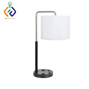 Ngày Inn gói chiếu sáng LED đèn bàn lampara De Mesa phòng ngủ cạnh giường ngủ E26 khách sạn đèn bàn với ổ cắm điện và cổng USB - Product Image 6