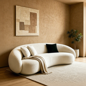 Sofá de Tela Curvo Minimalista de Estilo Moderno, de Una Plaza, Multifuncional, para Salas de Estar, Apartamentos Pequeños, Salones de Belleza y Hoteles - Product Image 2