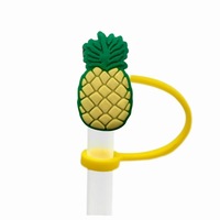 Perles focales en gros Nouveau groupe de chasseurs de démons Capuchon de paille Dessin animé Mignon Silicone PVC Bouchon anti-poussière Couvercle de paille personnalisé