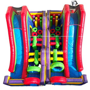 Parcours d'obstacles gonflable commercial avec toboggan et château gonflable géant pour course sportive et défi Funland - Product Image 2