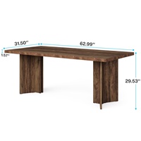 Table à manger moderne en bois de 47 pouces pour 6 personnes, table rectangulaire avec grand plateau, meubles de maison