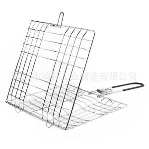 Clip de barbecue pliable chromé carré 40,8x22x2,6cm pour viande, légumes, poisson, cuisson en extérieur, pâtisserie, barbecue - Product Image 2