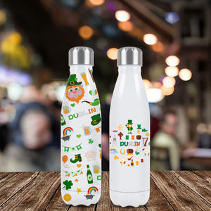 Logotipo personalizado Día de San Patricio Turístico Recuerdo Regalo Irlanda Irlandés Vaso de acero inoxidable Botella de bebida Botella DE AGUA DE Dublín - Product Image 1