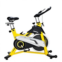 Vélo de spinning commercial intelligent pour salle de sport intérieure avec moniteur de fréquence cardiaque, porte-gobelet et réglage en hauteur