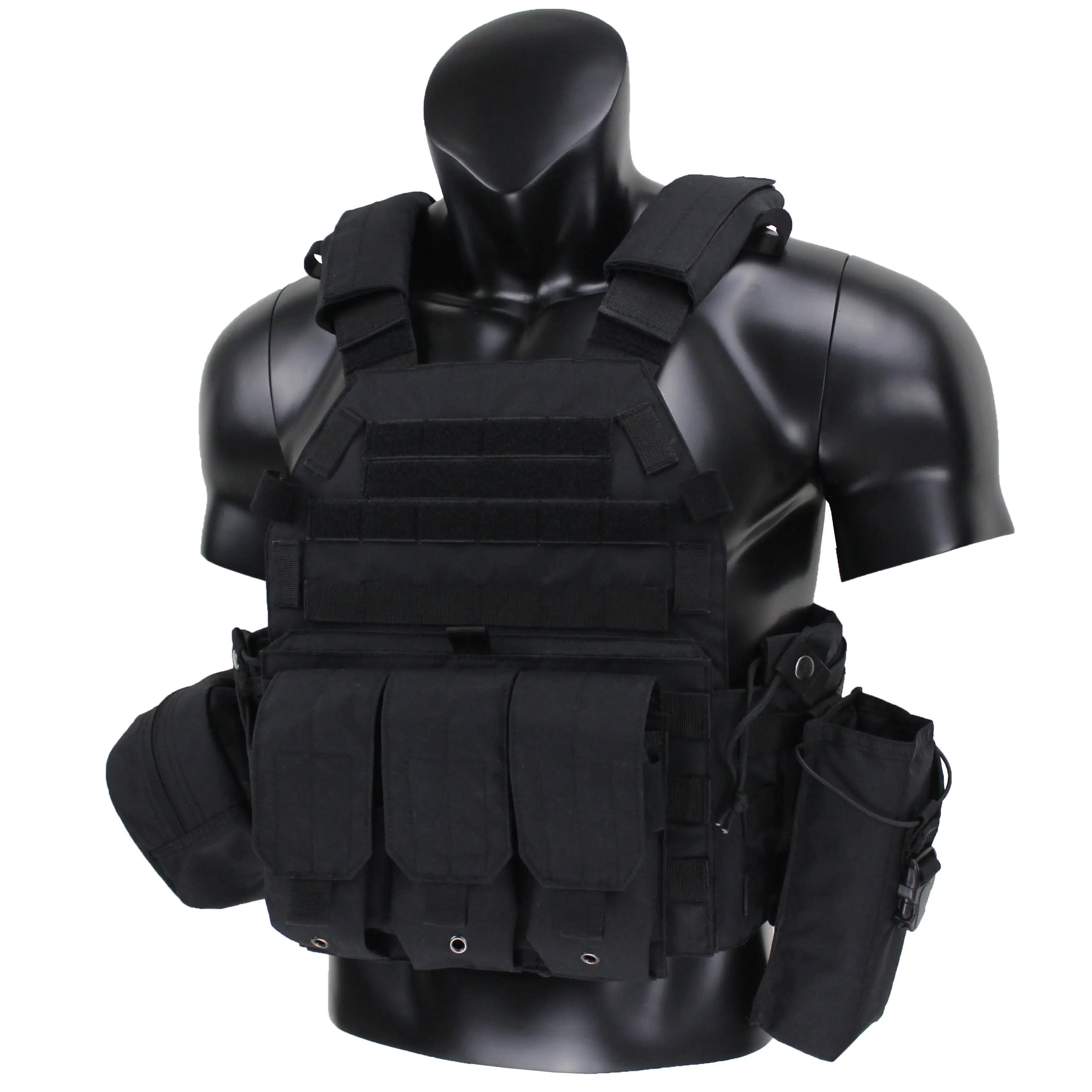 Tactical Gear Classic 6094 Style Tactical Vest Customized Plate Carrier BK Full Kit