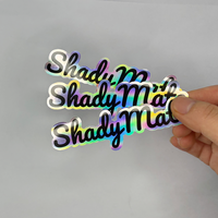 Autocollants étanches découpés au laser holographique personnalisés en vinyle avec logo autocollant de pare-chocs de voiture pour ordinateur portable sous vide