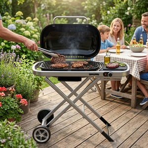 <span class=keywords><strong>Parrilla</strong></span> de Gas Portátil Moderna para Acampar al Aire Libre, Lujosa <span class=keywords><strong>Parrilla</strong></span> de Propano Plegable con Mesa Lateral - Product Image 2