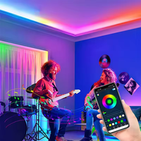 Bande LED RVB 5050 USB flexible en cuivre pour la décoration de salle de fête TV rétroéclairage musique synchronisation BT contrôle