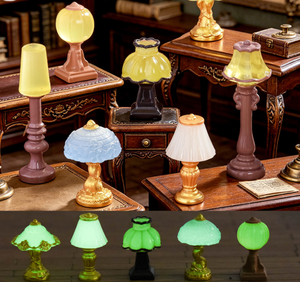 Lampe de bureau miniature vintage pour maison de poupée, lampe de table en résine, figurine, accessoires de meubles rétro pour la décoration de maison de poupée, vente en gros - Product Image 4