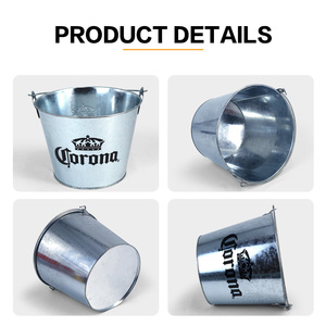 Jyb Grote Capaciteit Logo Gedrukt Ijzeren Emmer Handvat Gegalvaniseerde Metalen Dranken Koeler Emmer Party Ijsemmer - Product Image 4