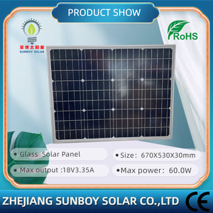 Panel Solar Monocristalino Pequeño de 12V 18V 50W 60W 70W 80W 100W con Batería PERC en Stock, Paneles Solares SS-60W de 18V 60Watts en Venta - Product Image 3